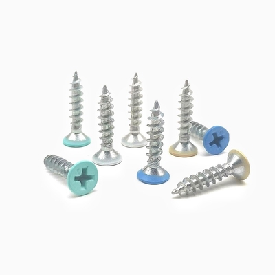 رنگ خود-تک رنگ مبلمان پیچ Countersunk Cross ANSI JIS
