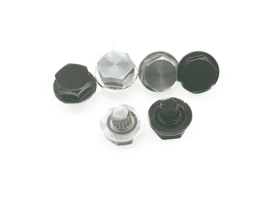 پرچ چرخ کروم SUS304 وزن 3.25 گرم، پرچ چرخ مشکی HEX12.5x13.2